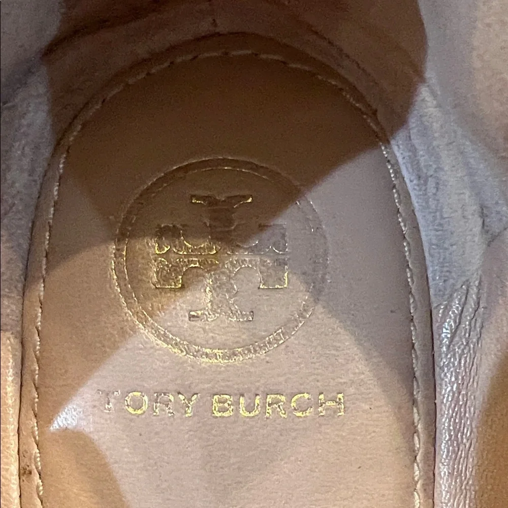 Tory Burch Navy Blue Flats with Gold Accents - Picture 3 of 5